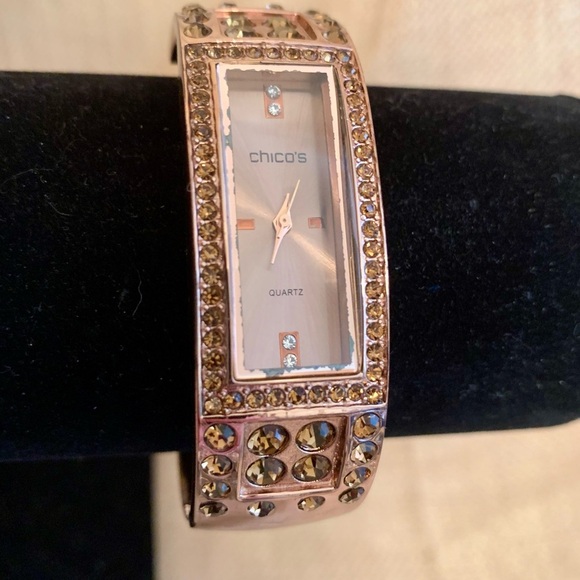 Chico’s Women's Bronze Tone Cuff Hinge Watch - Picture 1 of 8